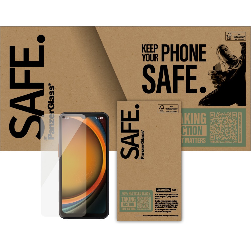 PanzerGlass SAFE. by ® Screen Protector Samsung Galaxy Xcover7 Pro | Xcover7 | Xcover6 Pro | Ultra-Wide Fit | Bulk