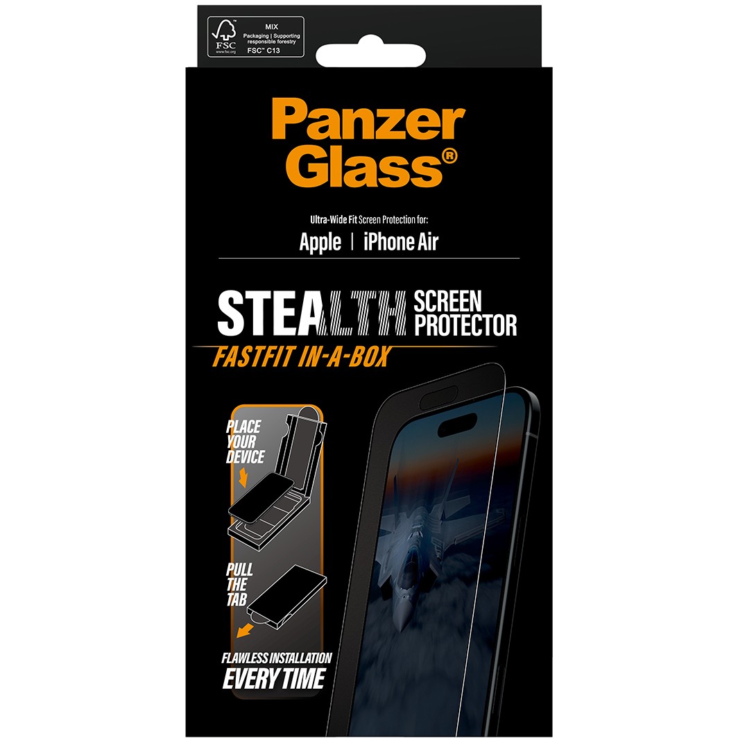 PanzerGlass ® Stealth Screen Protector iPhone Air | Ultra-Wide Fit w. Fastfit in-a-box