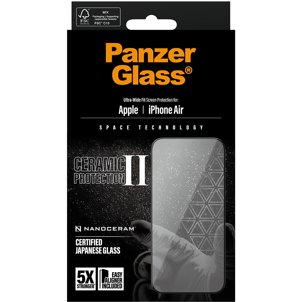 PanzerGlass ® Ceramic II Screen Protector iPhone Air | Ultra-Wide Fit w. EasyAligner