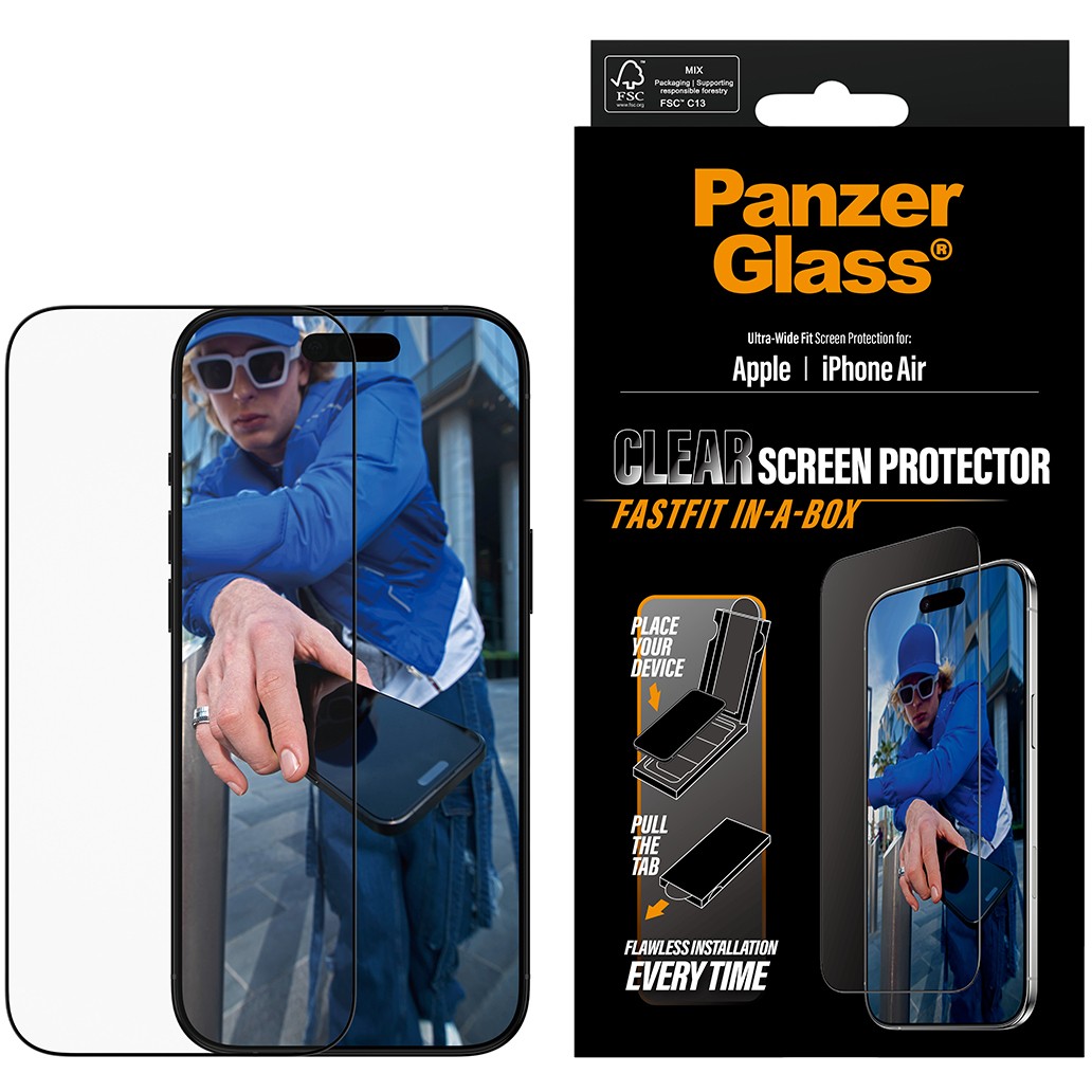 PanzerGlass ® Screen Protector iPhone Air | Ultra-Wide Fit w. Fastfit in-a-box