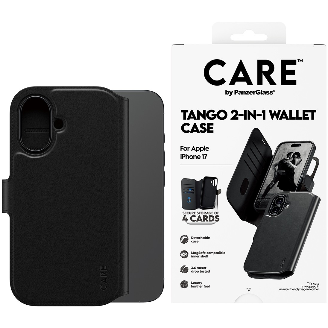 PanzerGlass CAREâ„¢ by ® Tango 2-in-1 Wallet Case w. MagSafe iPhone 17 mobile phone case