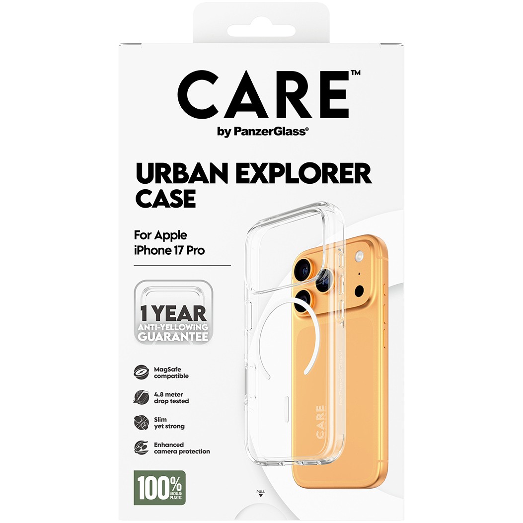 PanzerGlass CAREâ„¢ by ® Urban Explorer Case Transparent w. White MagSafe iPhone 17 Pro mobile phone case