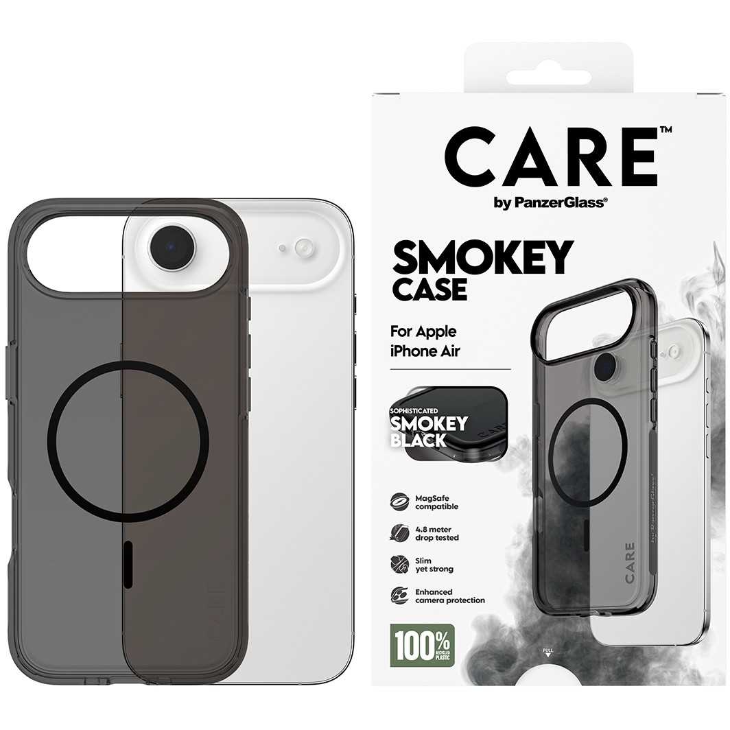 PanzerGlass CAREâ„¢ by ® Smokey Case w. Black MagSafe iPhone Air mobile phone case