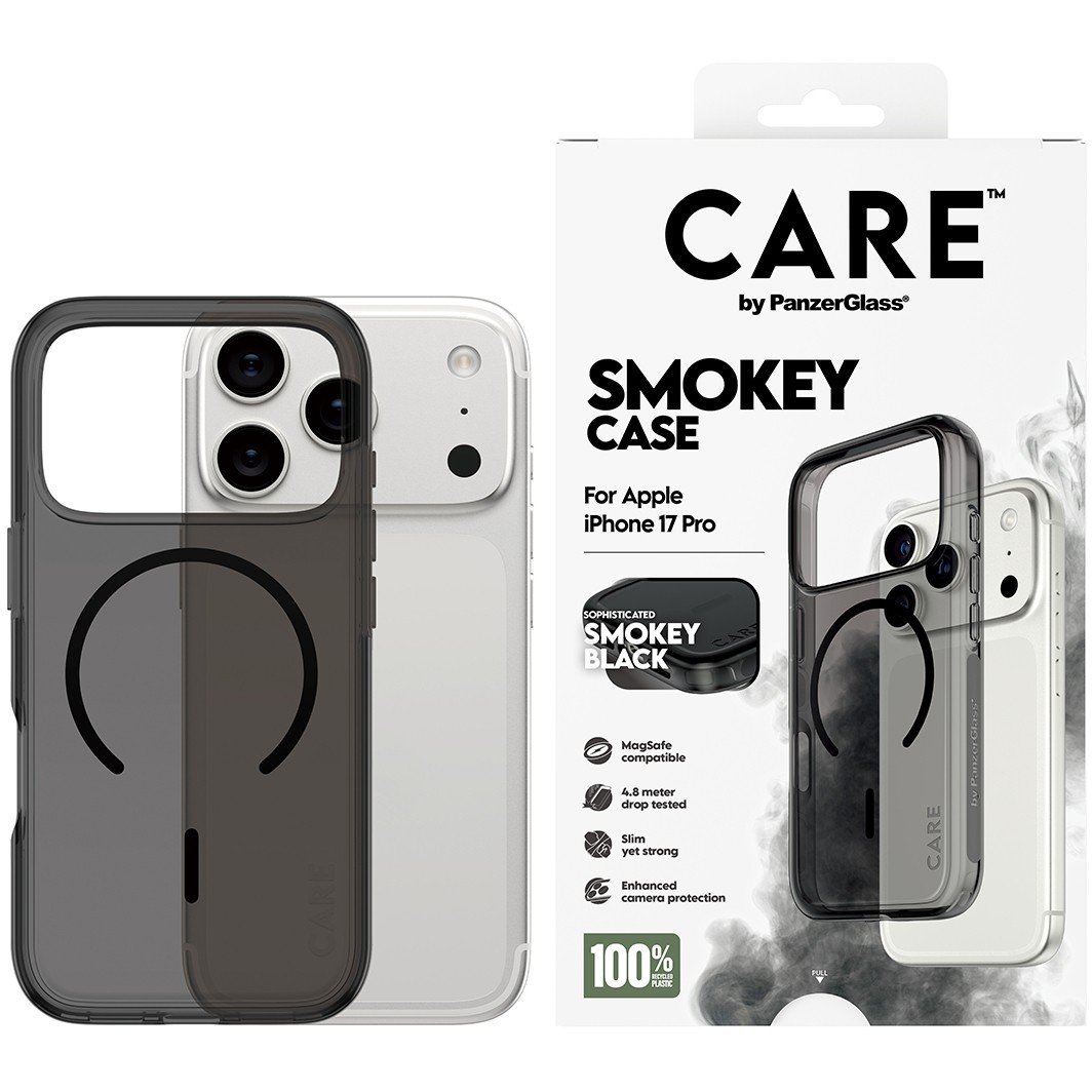PanzerGlass CAREâ„¢ by ® Smokey Case w. Black MagSafe iPhone 17 Pro mobile phone case