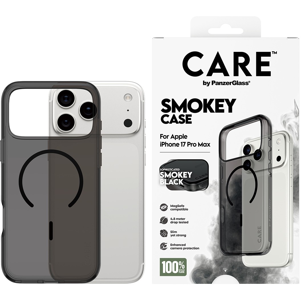 PanzerGlass CAREâ„¢ by ® Smokey Case w. Black MagSafe iPhone 17 Pro Max mobile phone case