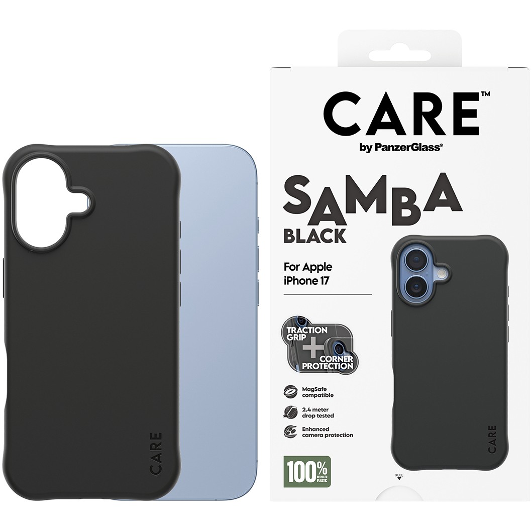 PanzerGlass CAREâ„¢ by ® Samba Case Black w. MagSafe iPhone 17 mobile phone case