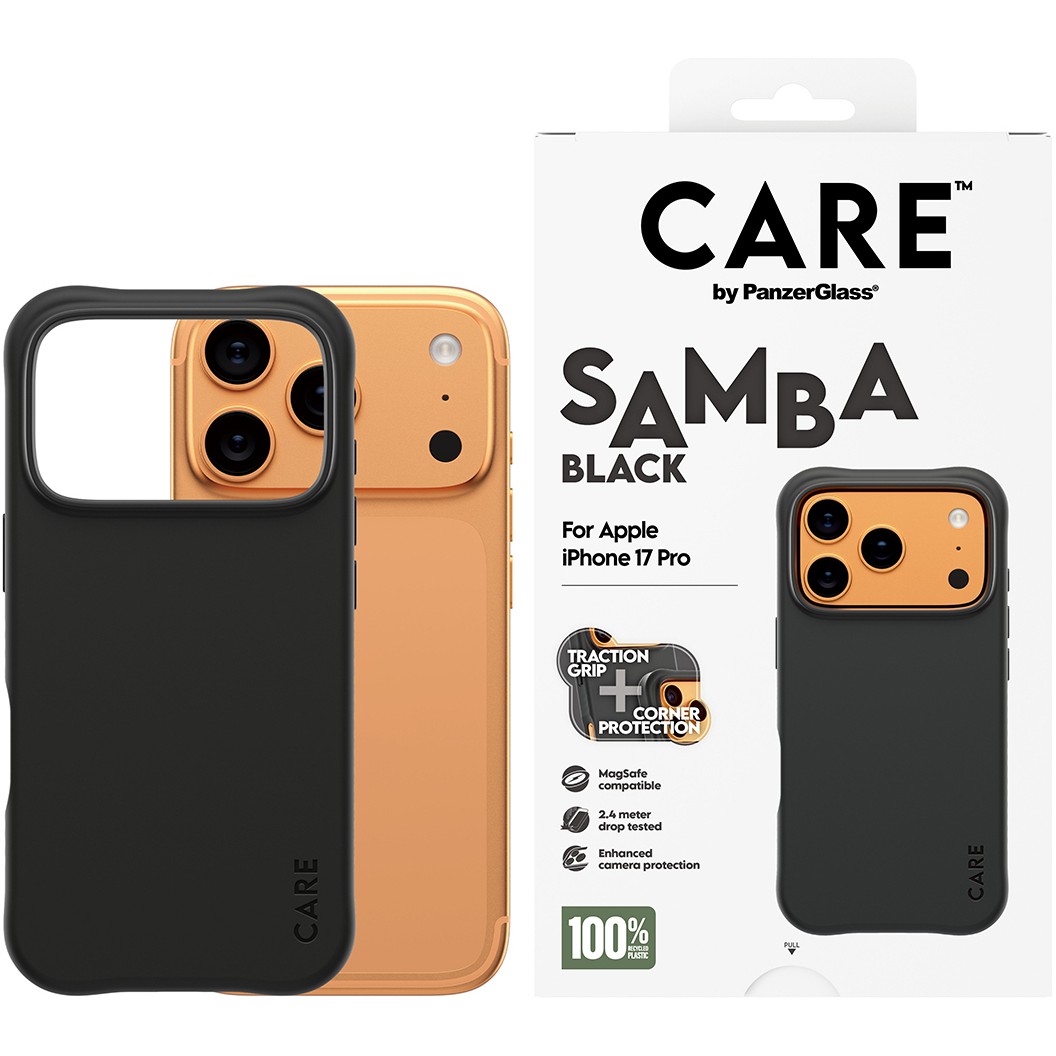 PanzerGlass CAREâ„¢ by ® Samba Case Black w. MagSafe iPhone 17 Pro mobile phone case