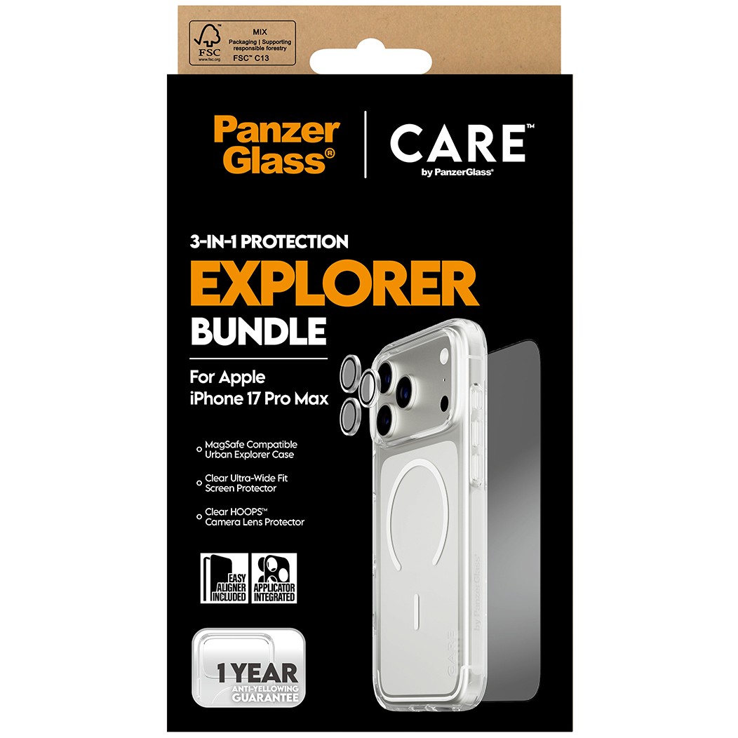 PanzerGlass ® | CARE by ® Flagship 3-in-1 Urban Explorer Bundle iPhone 17 Pro Max