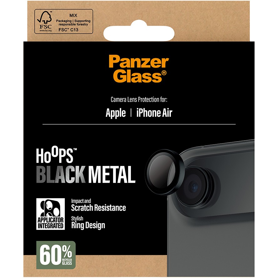 PanzerGlass ® Hoops® Camera Lens Protector Black iPhone Air