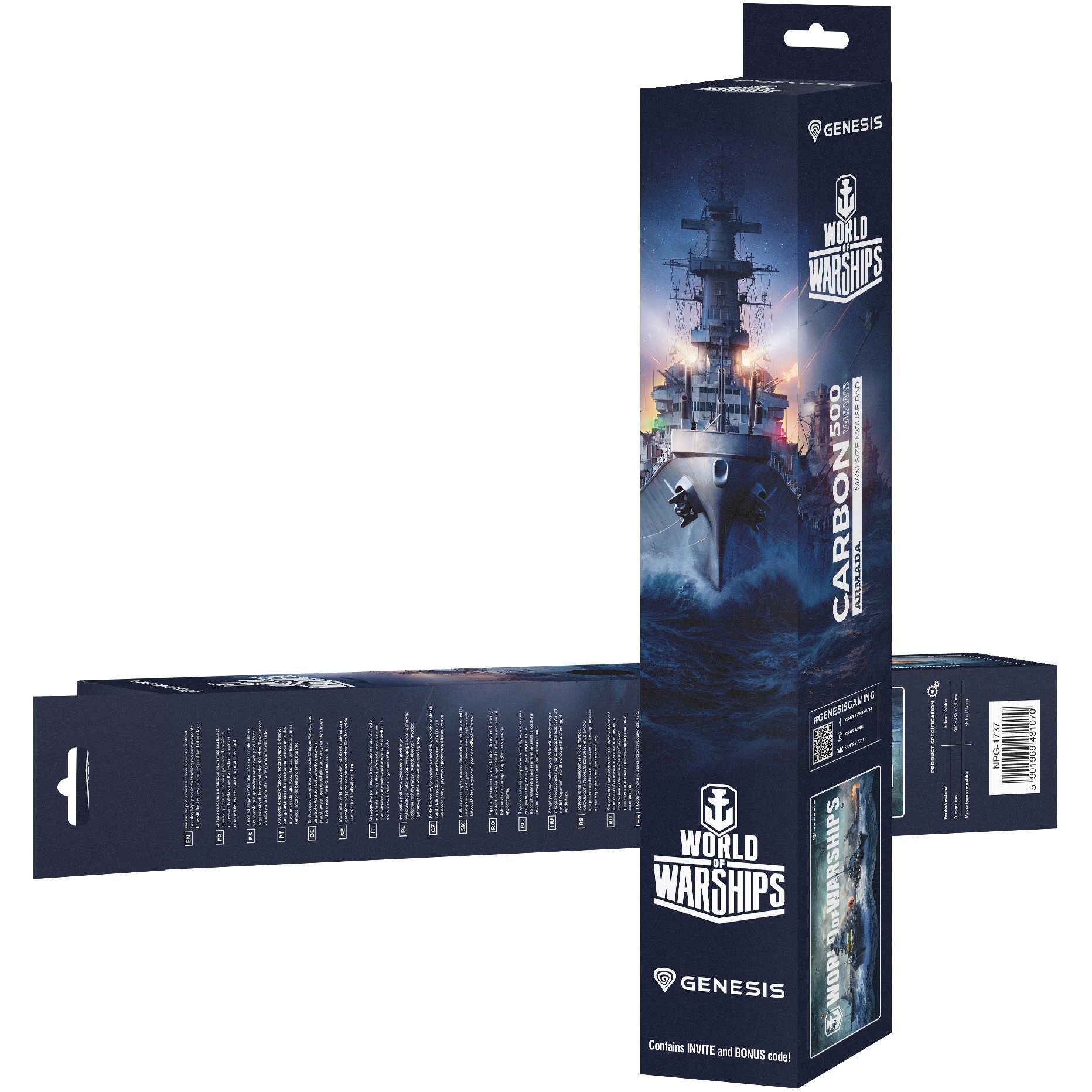 Genesis Mauspad CARBON 500 WOWS ARMADA XXL (900mm x 450mm)