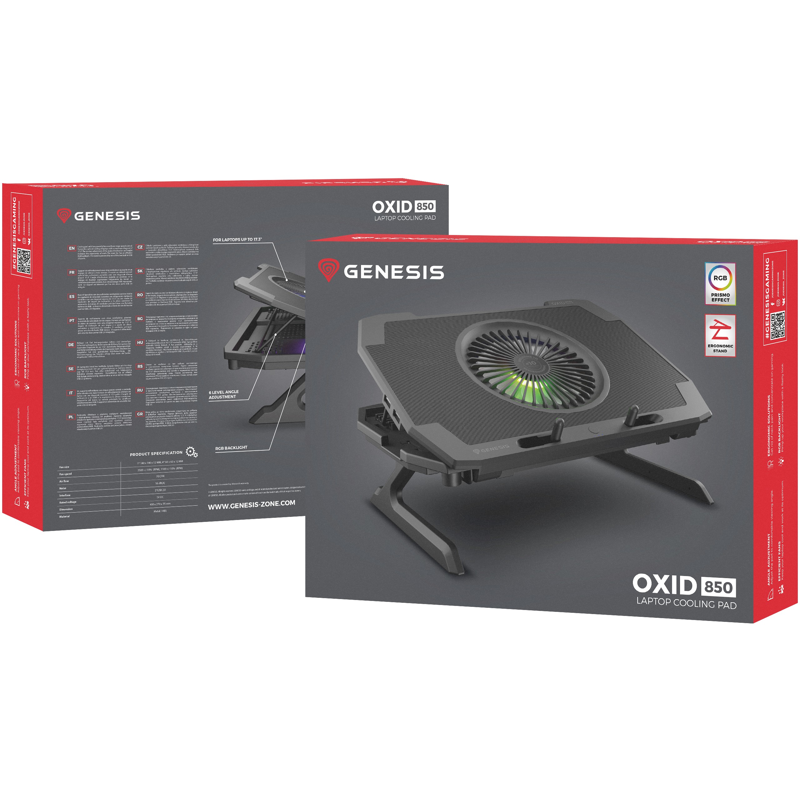 Genesis Notebook Kühler OXID 850 (15,6- 17,3)