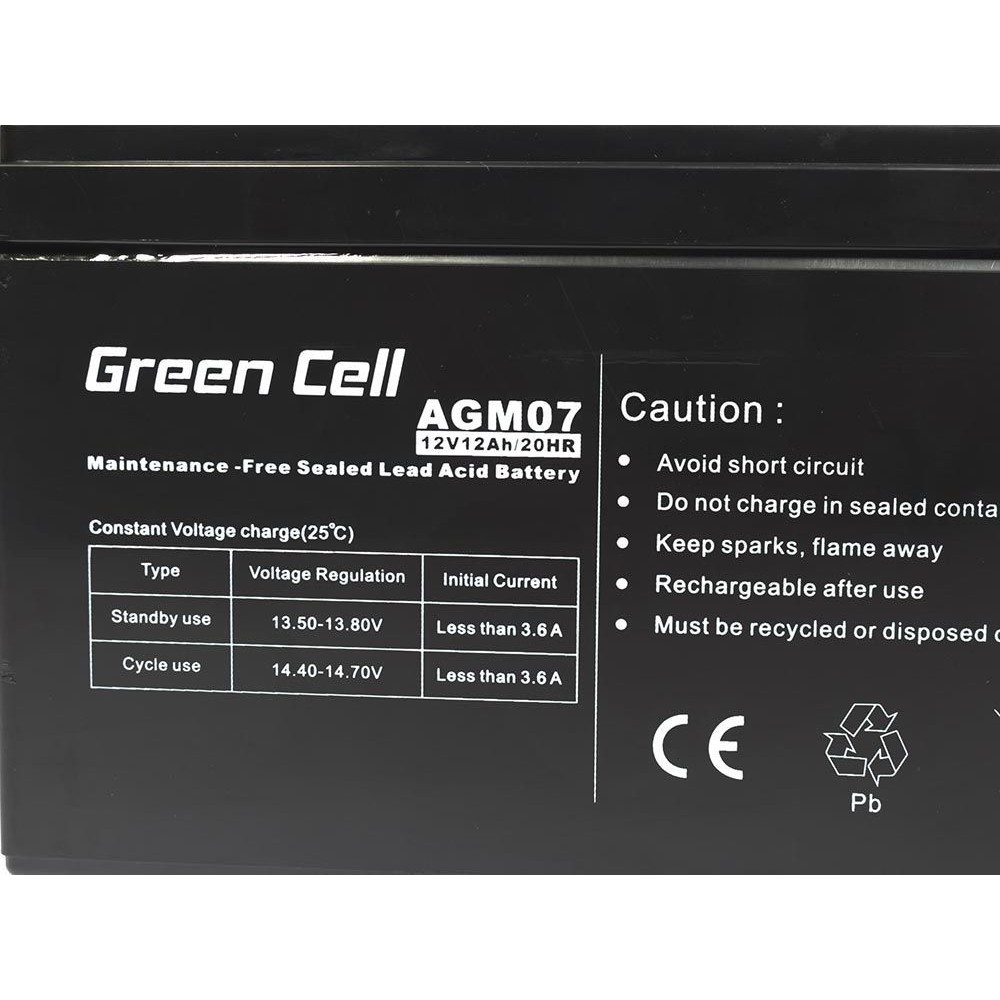 Green Cell AGM Battery 12V 12Ah - Batterie - 12.000 mAh