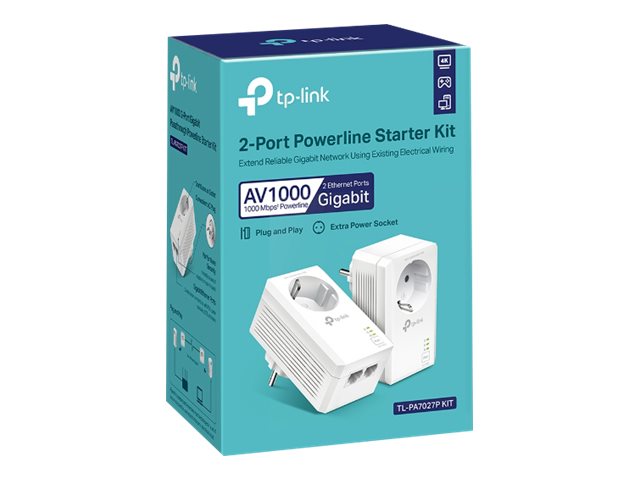 TP-Link AV1000 2-Port Gigabit Powerline Adapter mit Steckdose