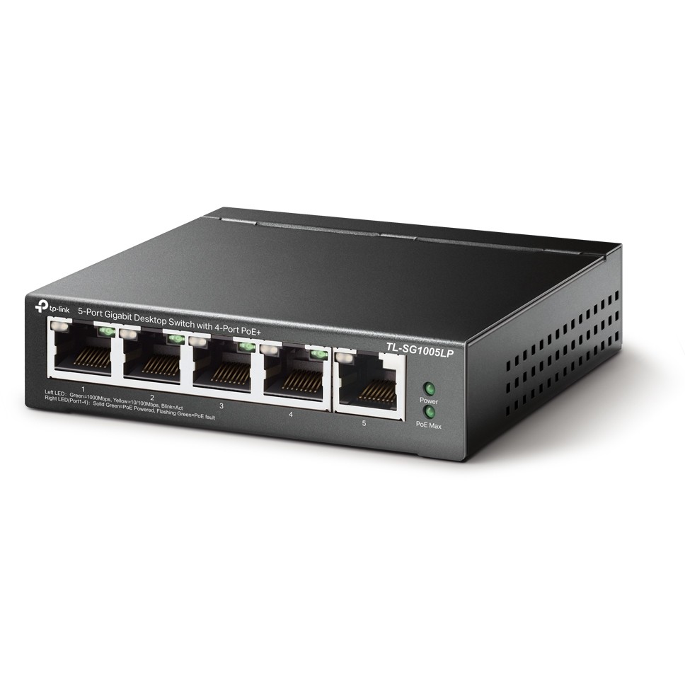 TP-Link Switch 5x GE TL-SG1005LP (davon 4xPOE+)