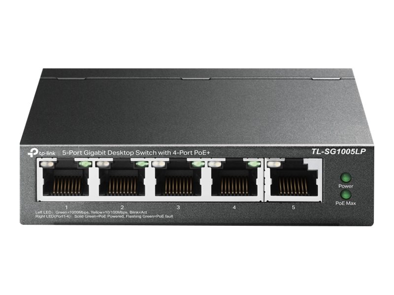 TP-Link Switch 5x GE TL-SG1005LP (davon 4xPOE+)