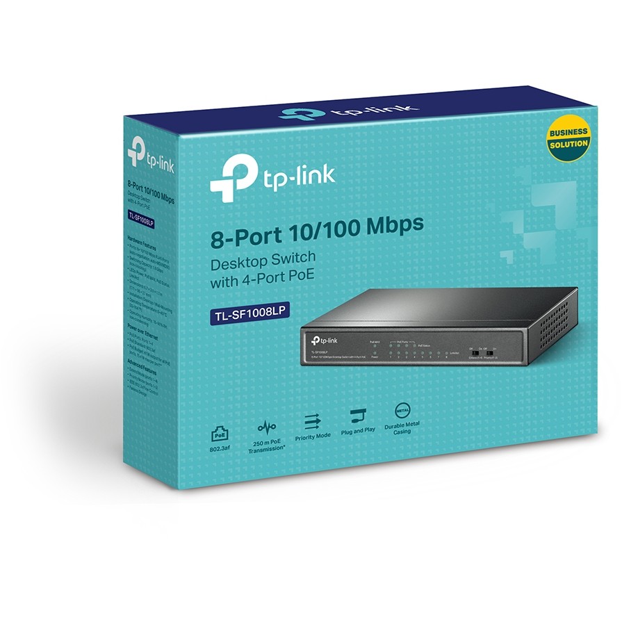 TP-Link 8-Port 10/100Mbit/s-Desktop-Switch mit 4 PoE-Ports