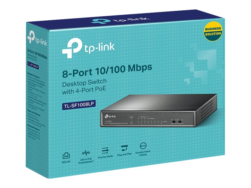 TP-Link 8-Port 10/100Mbit/s-Desktop-Switch mit 4 PoE-Ports