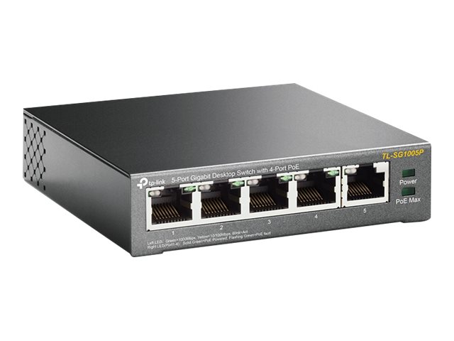 5P TP-Link SG1005P Metall mit 4 PoE-Ports
