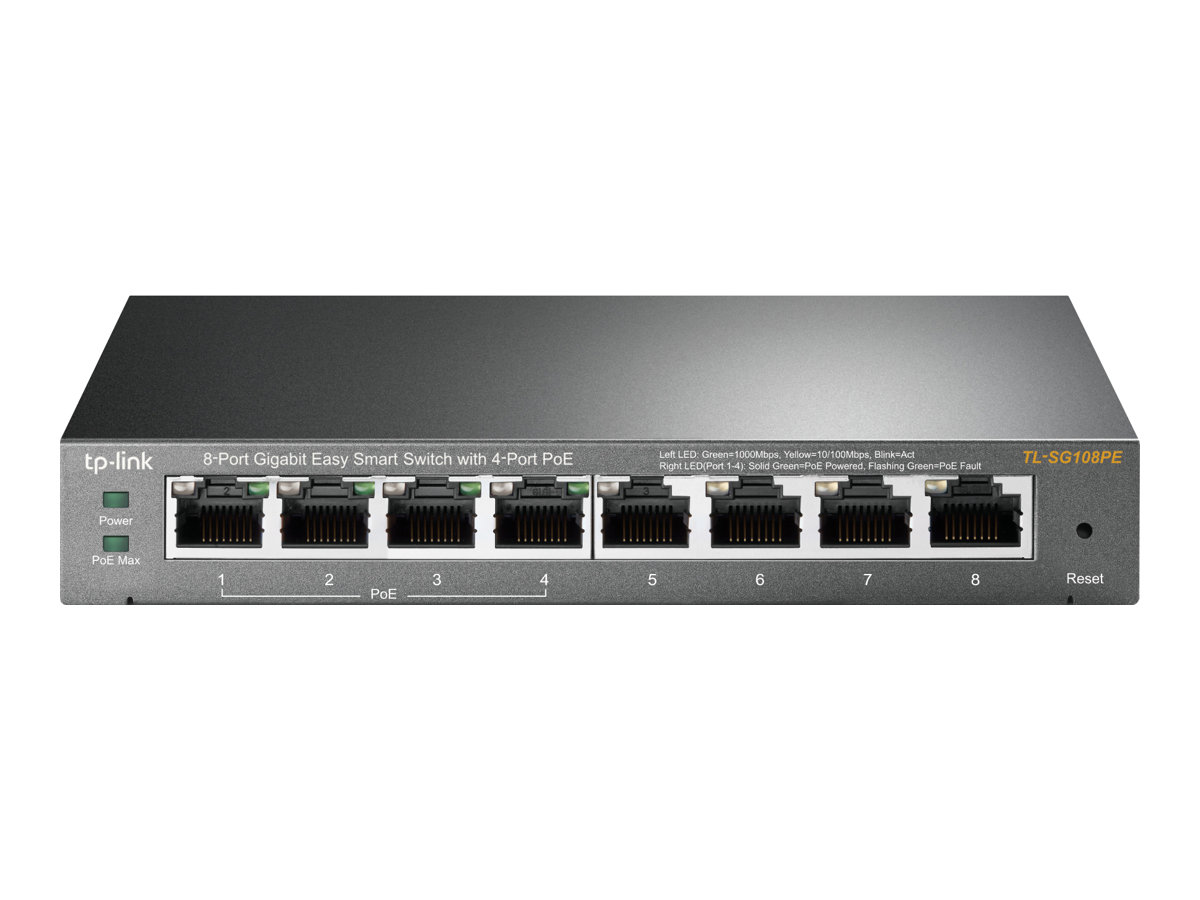 8P TP-LINK TL-SG108PE Metall 4x POE