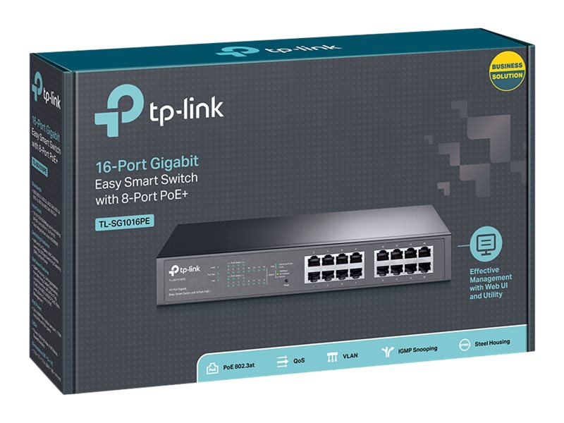 16P TP-LINK SG1016PE Metall POE+