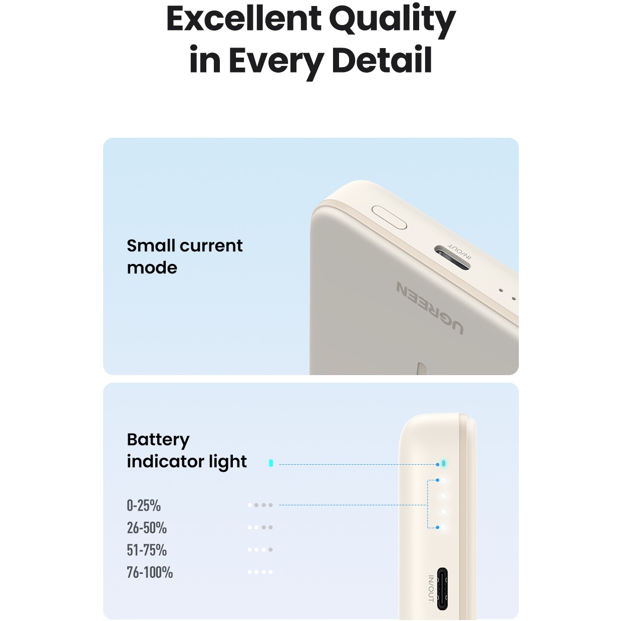 UGREEN PB561 10K Magn. Powerbank beige