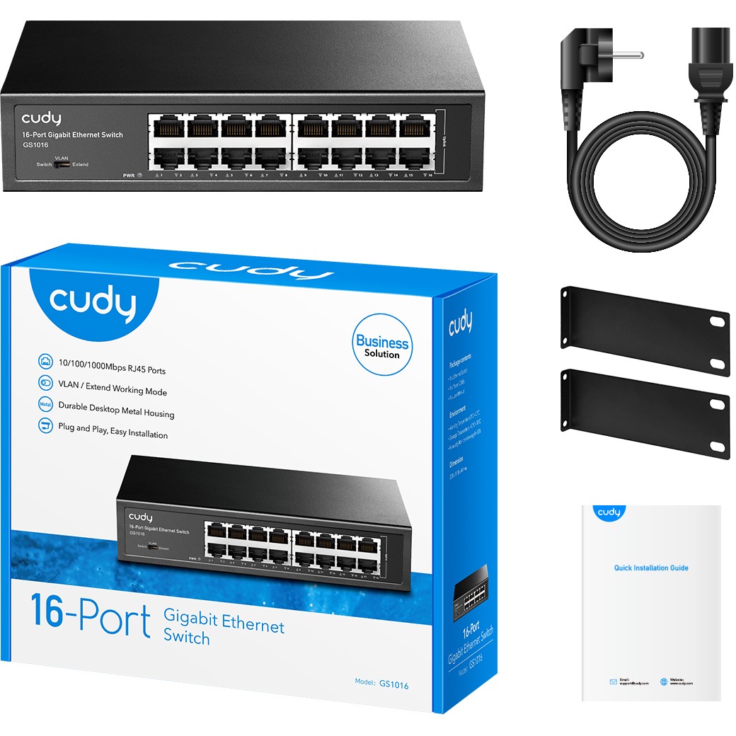 CUDY GS1016 16-Port Gigabit Metall Switch