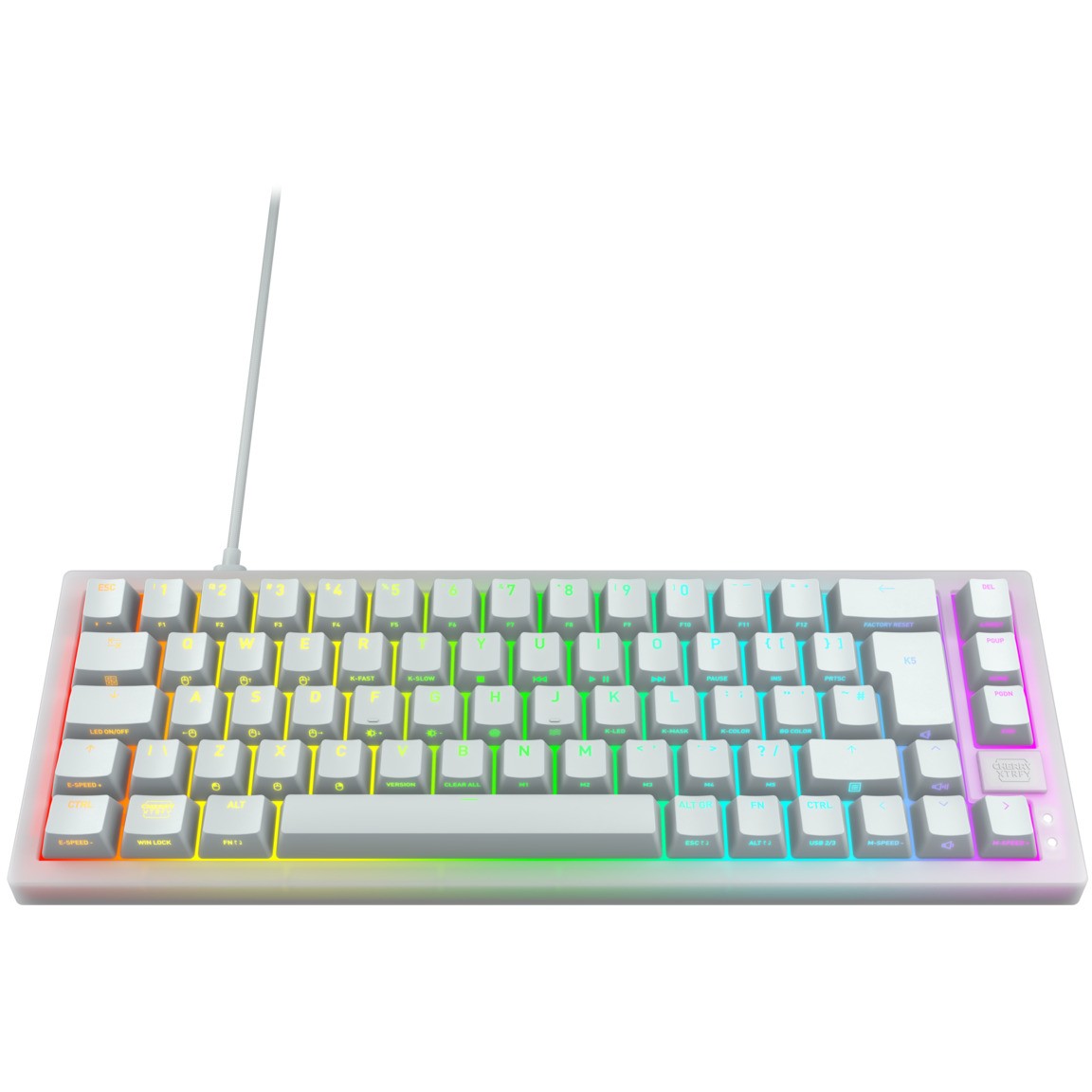 CHERRY K5V2 Compact Tastatur Gaming USB QWERTZ Deutsch Weiß