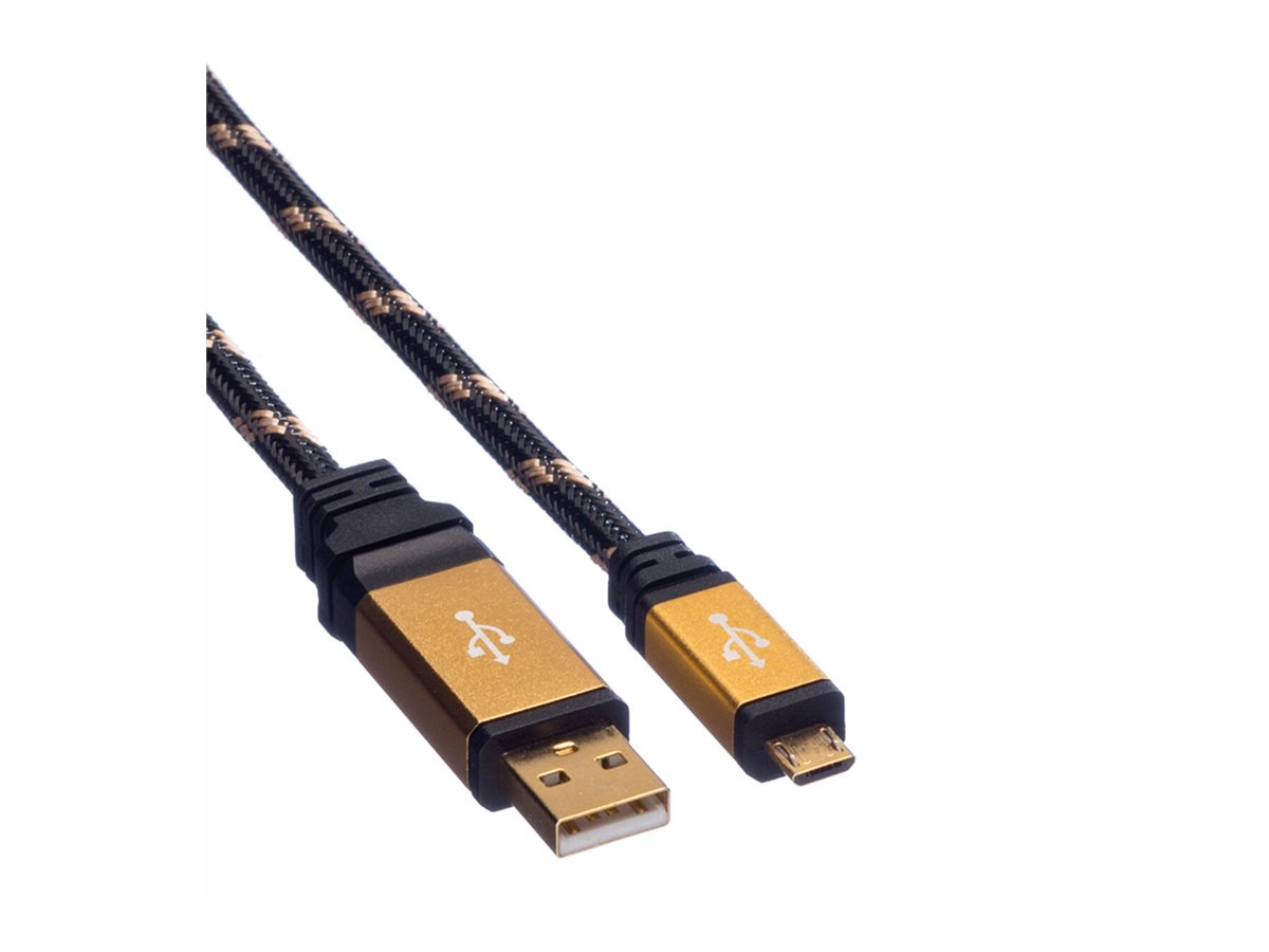 ROLINE GOLD USB 2.0 Kabel, Typ A ST - Micro B ST, 1,8 m
