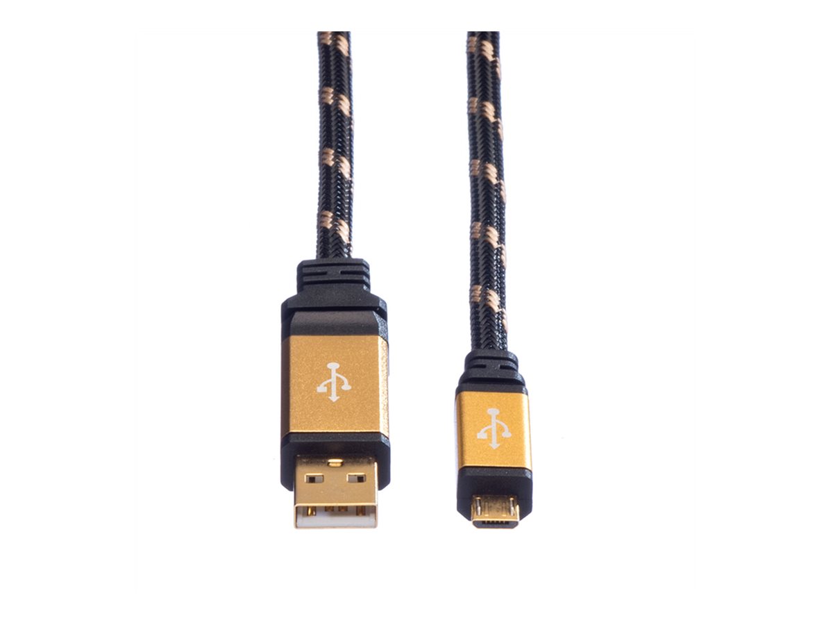 ROLINE GOLD USB 2.0 Kabel, Typ A ST - Micro B ST, 1,8 m
