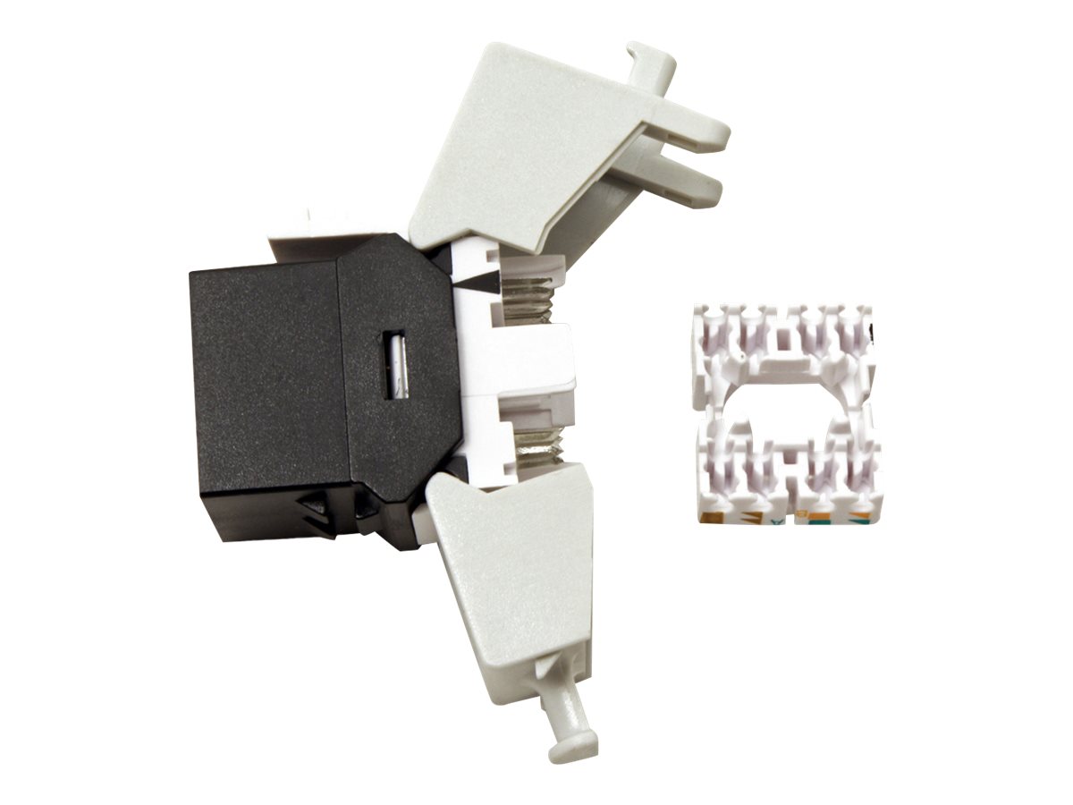 ROLINE Cat.6 (Class E) Keystone, ungeschirmt, werkzeuglos, SLIM, schwarz