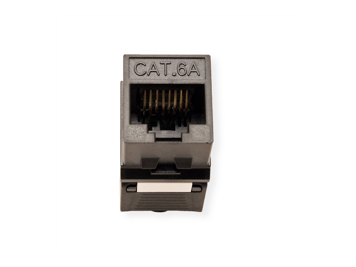 ROLINE Cat.6A (Class EA) Keystone, ungeschirmt, werkzeuglos, SLIM, schwarz