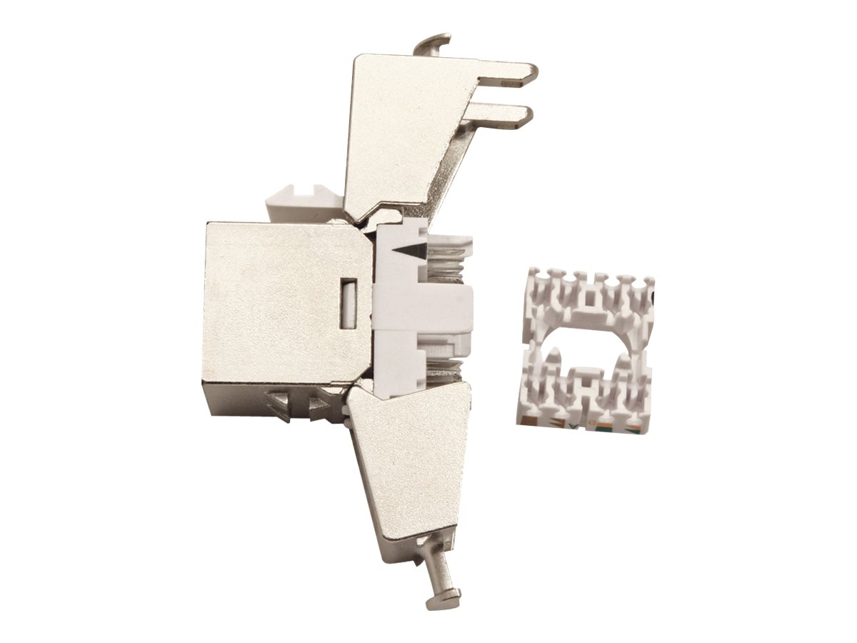 ROLINE Cat.6 (Class E) Keystone, geschirmt, werkzeuglos, SLIM, silberfarben