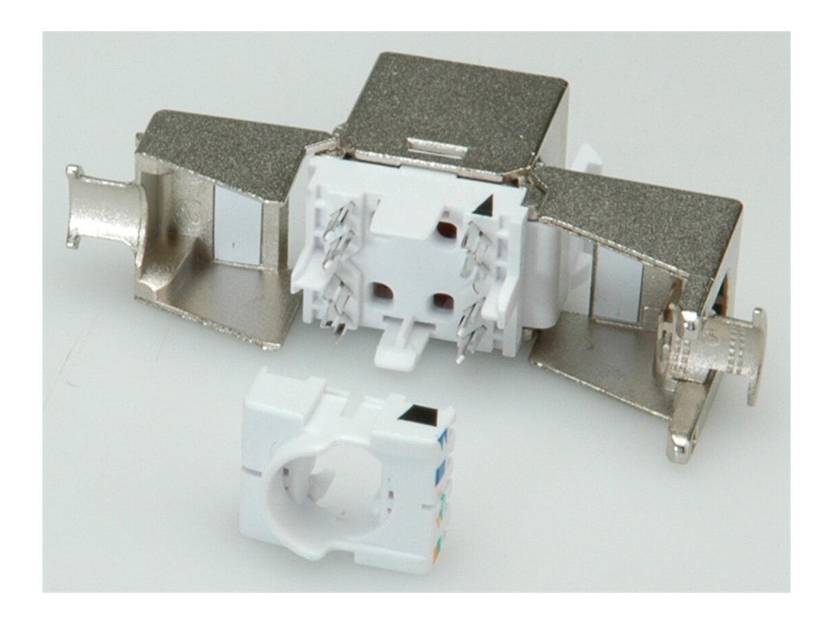 ROLINE Cat.6A (Class EA) Keystone, geschirmt, werkzeuglos, SLIM, silberfarben