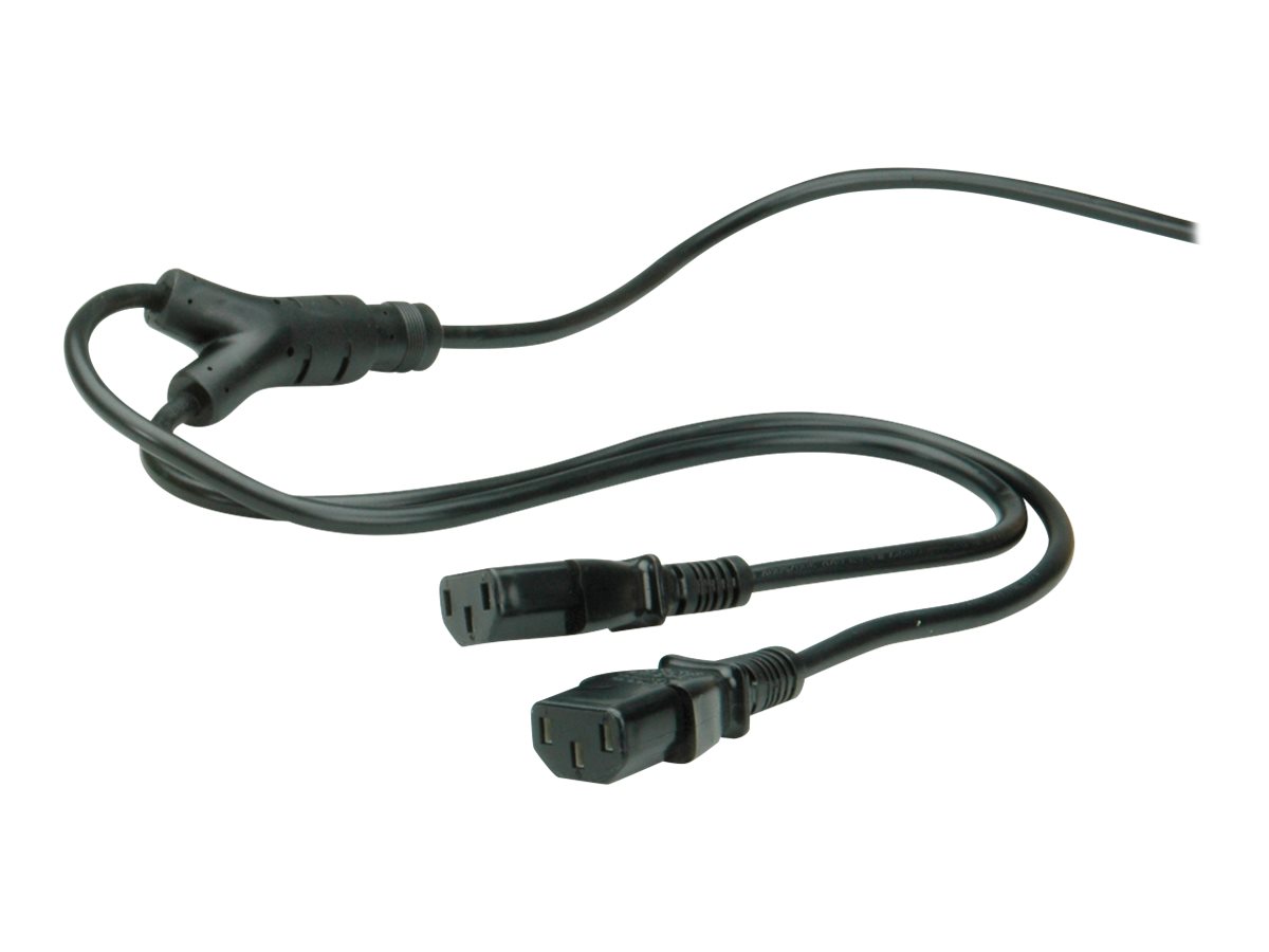 ROLINE Y-Netzanschlusskabel, schwarz, 2 m