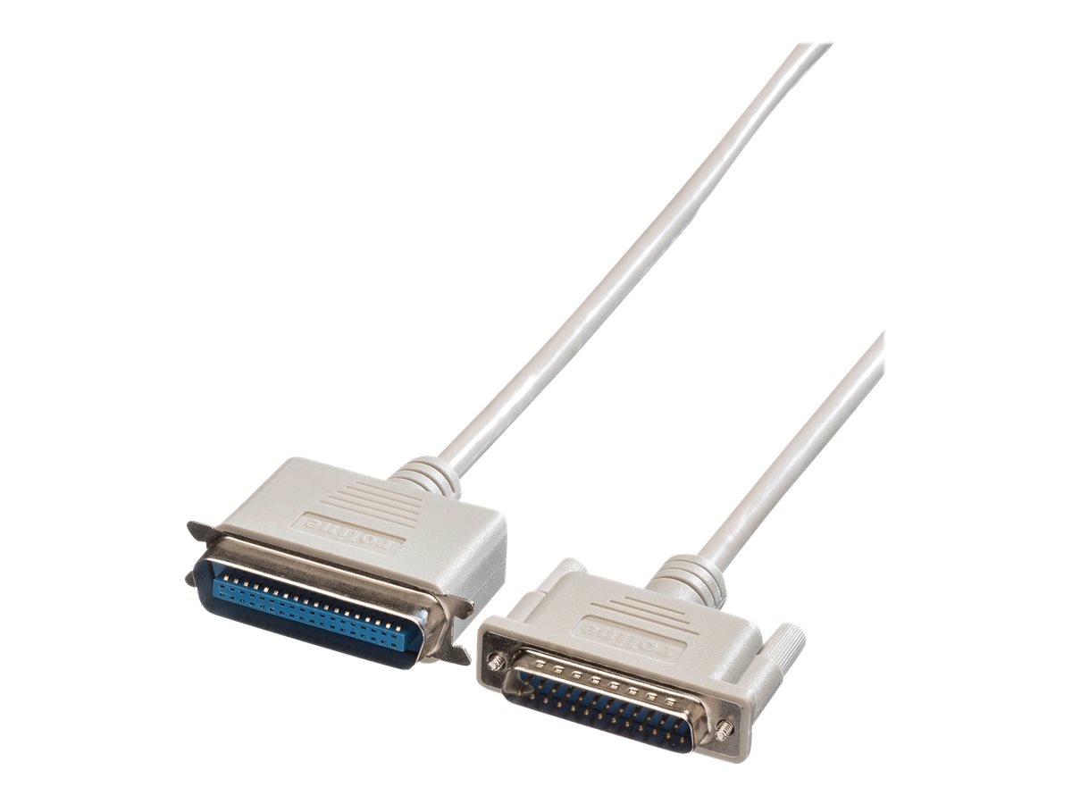 ROLINE Paralleldruckerkabel DB25 ST - Centr.36 ST, grau, 9 m