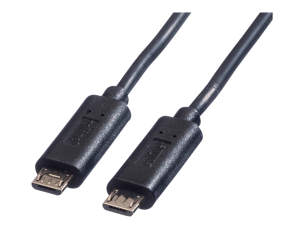 ROLINE USB 2.0 Ladekabel, Micro B - Micro B, ST/ST, schwarz, 0,3 m
