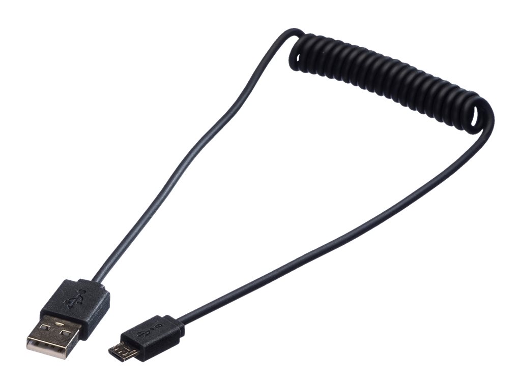 ROLINE USB 2.0 Spiralkabel, A - Micro B, ST/ST, 1 m