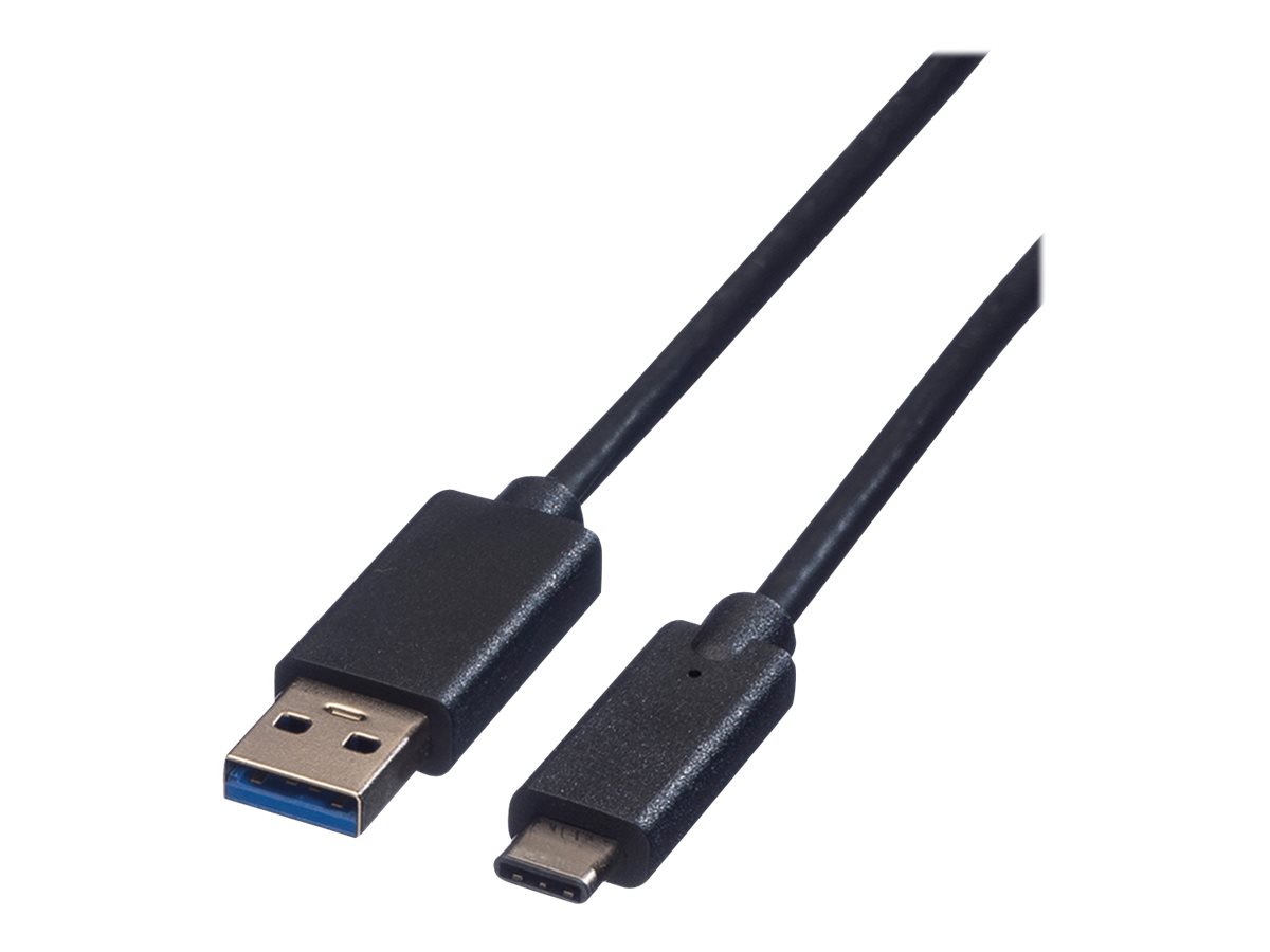 ROLINE USB 3.2 Gen 1 Kabel, A-C, ST/ST, schwarz, 0,5 m