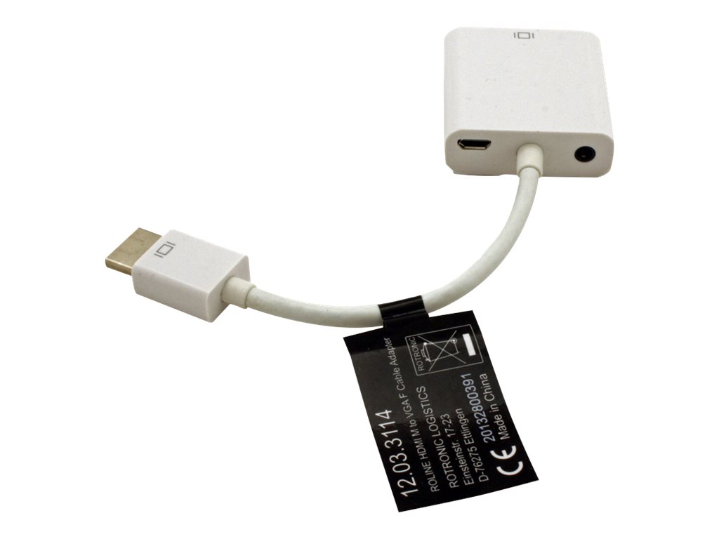 ROLINE HDMI-VGA Adapterkabel, HDMI ST / VGA BU, 0,15 m