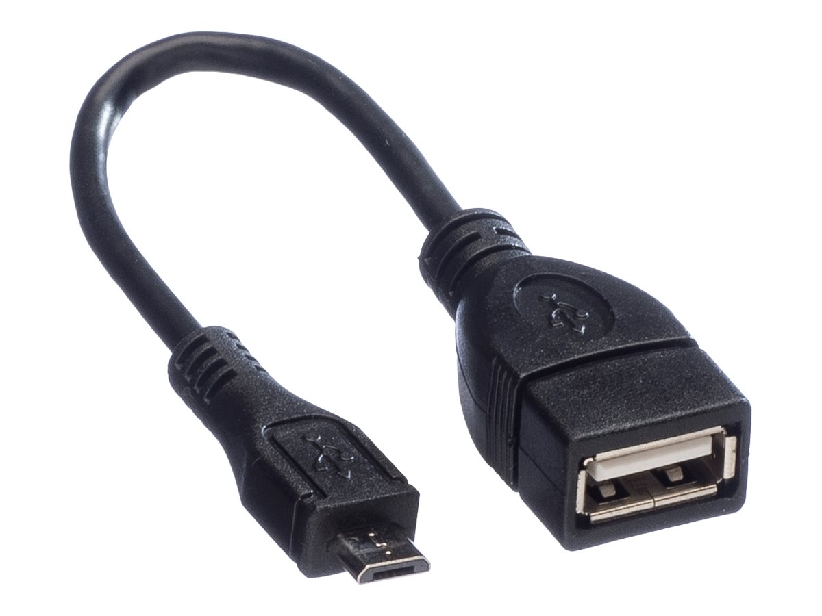 VALUE USB 2.0 Kabel, USB 2.0 Typ Micro B - Typ A BU, OTG, 0,15 m
