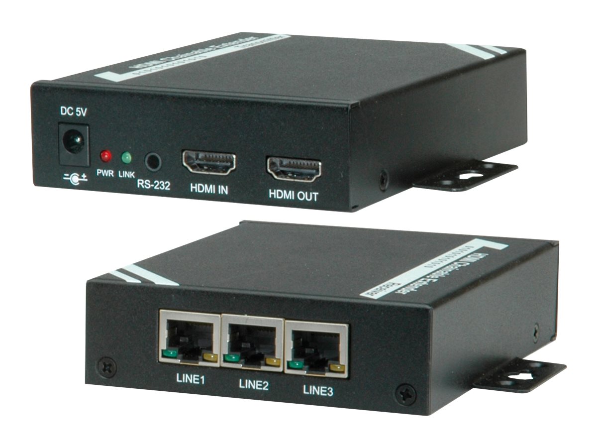 ROLINE HDMI Extender über TP, Cat.5/6, kaskadierbar, 100m