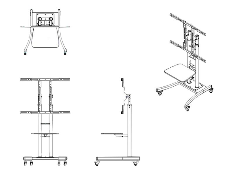 VALUE LCD-/TV-Rollständer, 32-100 Zoll, bis 125 kg, schwarz