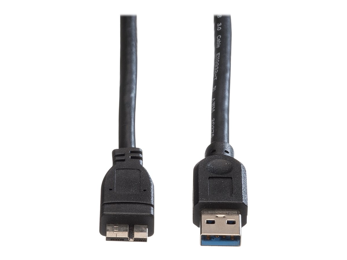ROLINE USB 3.2 Gen 1 Kabel, A ST - Micro A ST, schwarz, 0,8 m