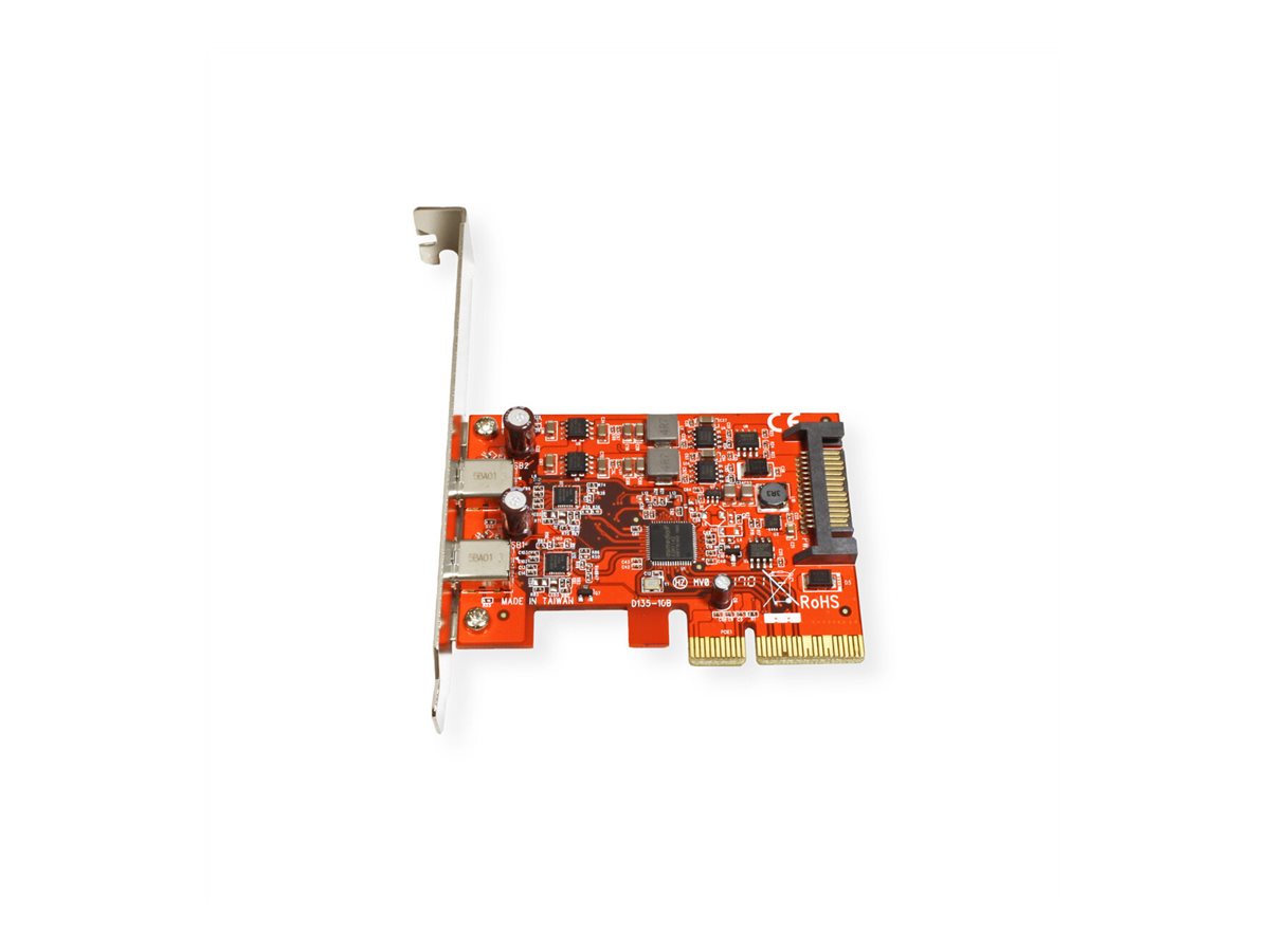 ROLINE PCI-Express-Karte, USB 3.2 Gen 2, 2x USB-C