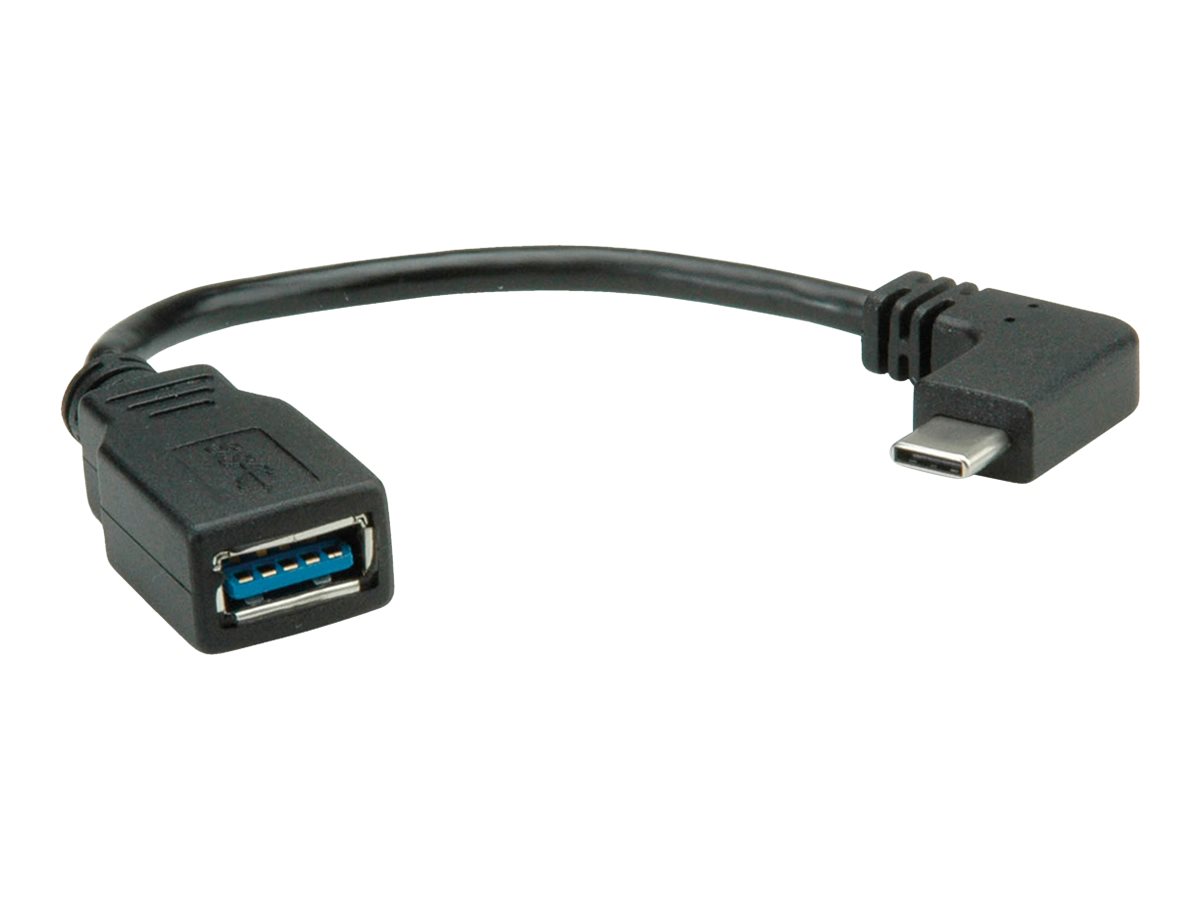 ROLINE USB 3.2 Gen 1 Kabel Typ C - Typ A, ST/BU, OTG, schwarz, 0,15 m