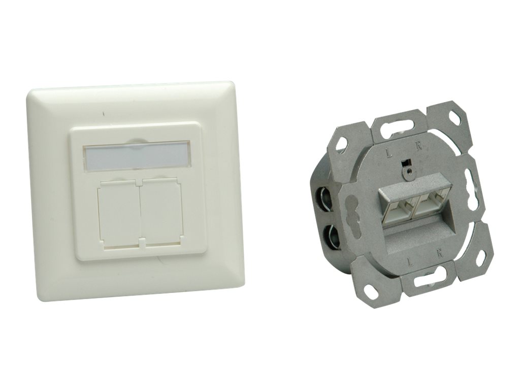 VALUE Kat.6A (Class EA) Dose, 2x STP, Unterputz, waagerecht, weiss