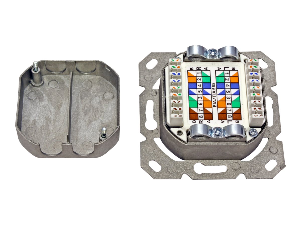 VALUE Cat.6A (Class EA) Dose, 2x STP, Unterputz, senkrecht, weiss