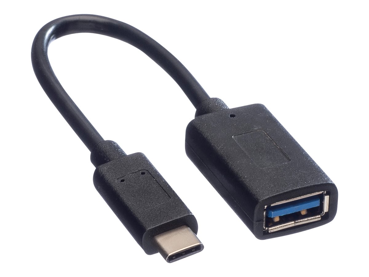 VALUE USB 3.2 Gen 1 Kabel, USB Typ C - A, ST/BU, OTG, schwarz, 0,15 m