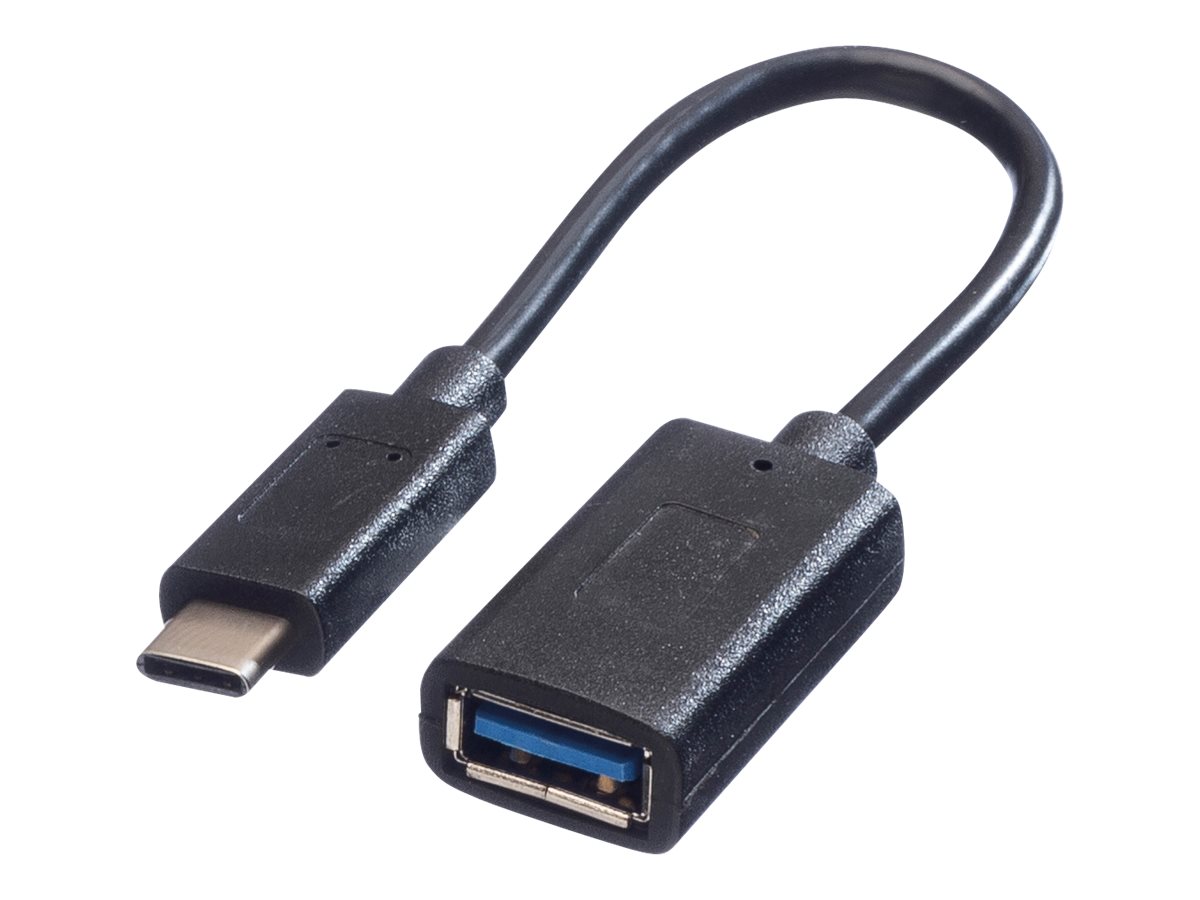 VALUE USB 3.2 Gen 1 Kabel, USB Typ C - A, ST/BU, OTG, schwarz, 0,15 m