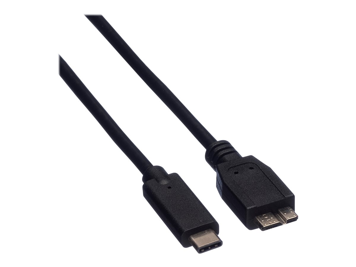 ROLINE USB 3.2 Gen 1 Kabel, C-Micro B, ST/ST, schwarz, 0,5 m